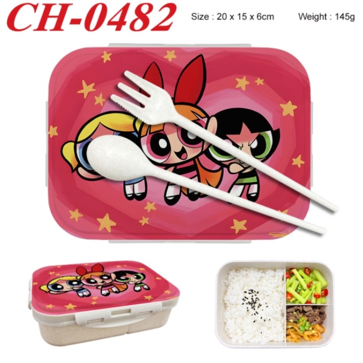 The Powerpuff Girls Anime themed UV printed student lunch box 20x15x6cm 145g