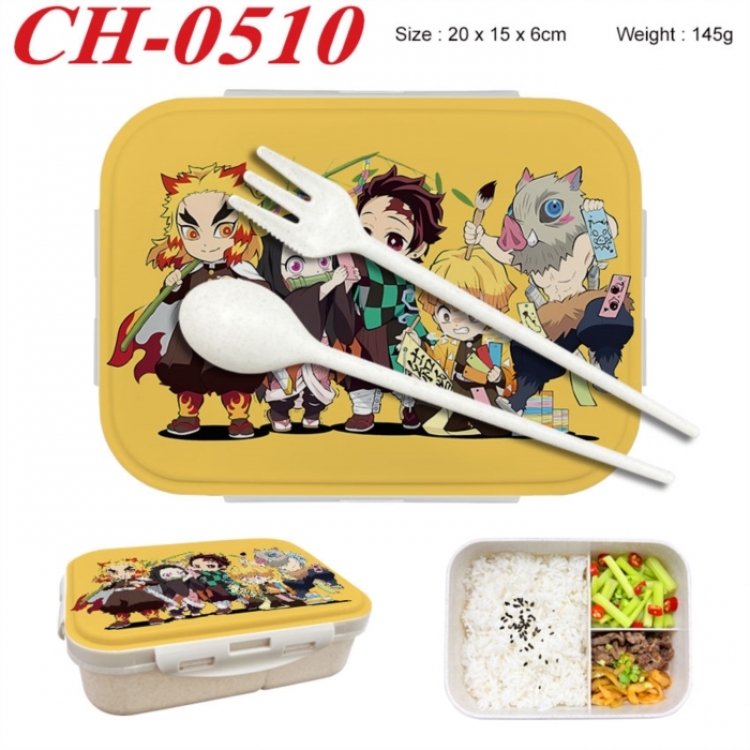 Demon Slayer Kimets Anime themed UV printed student lunch box 20x15x6cm 145g