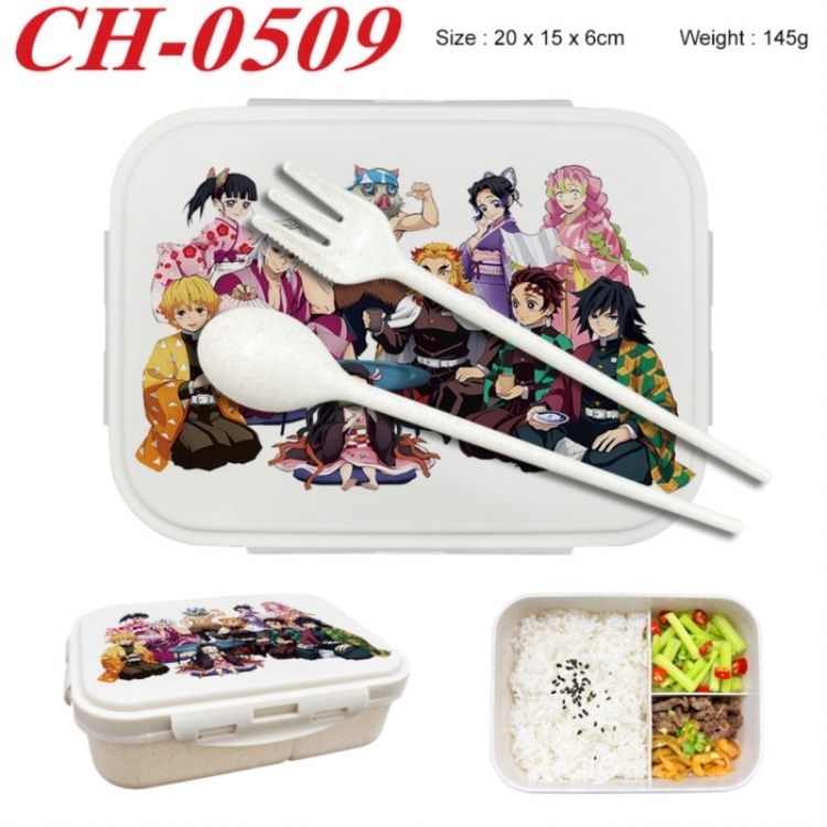 Demon Slayer Kimets Anime themed UV printed student lunch box 20x15x6cm 145g