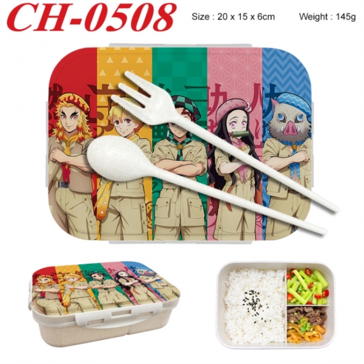 Demon Slayer Kimets Anime themed UV printed student lunch box 20x15x6cm 145g