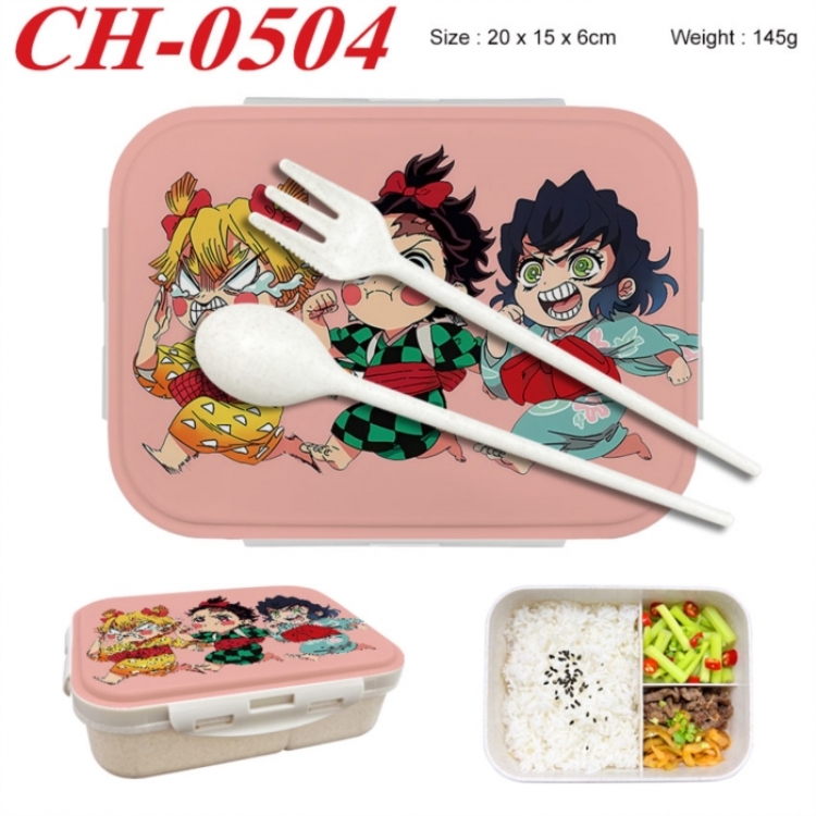 Demon Slayer Kimets Anime themed UV printed student lunch box 20x15x6cm 145g