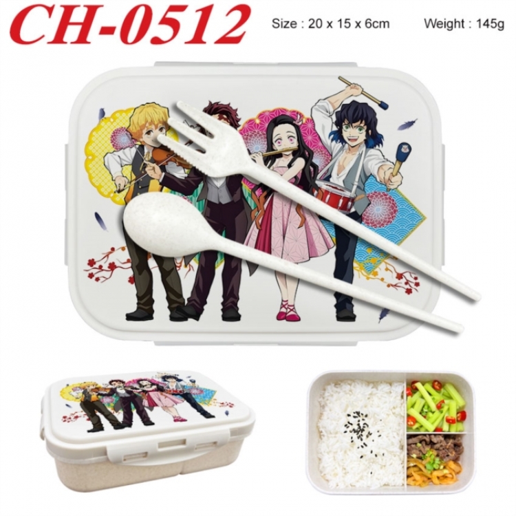 Demon Slayer Kimets Anime themed UV printed student lunch box 20x15x6cm 145g