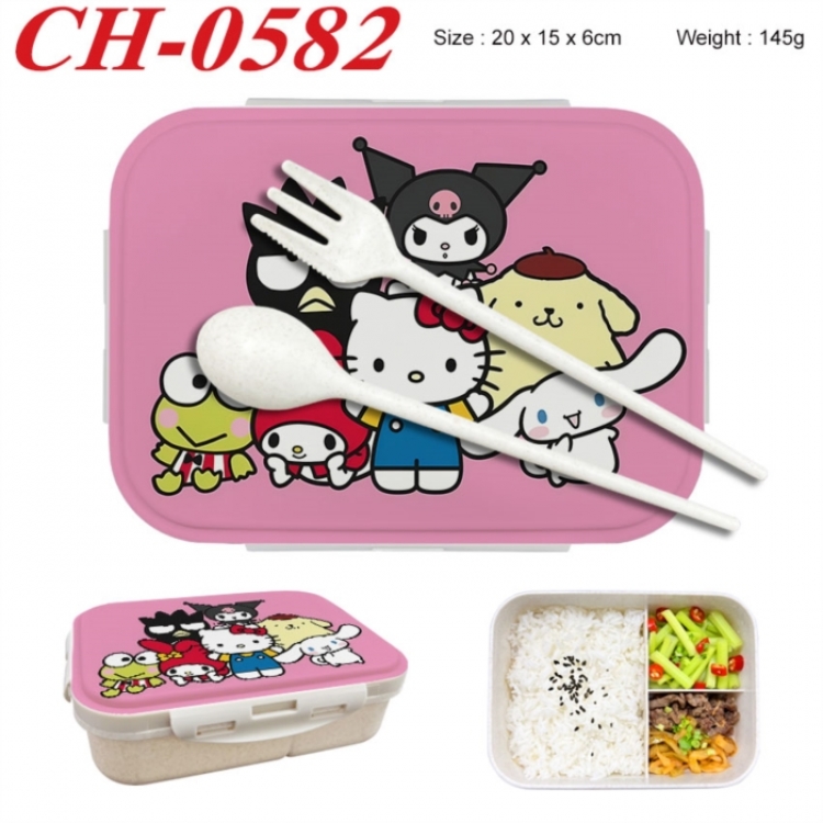 Sanrio Anime themed UV printed student lunch box 20x15x6cm 145g