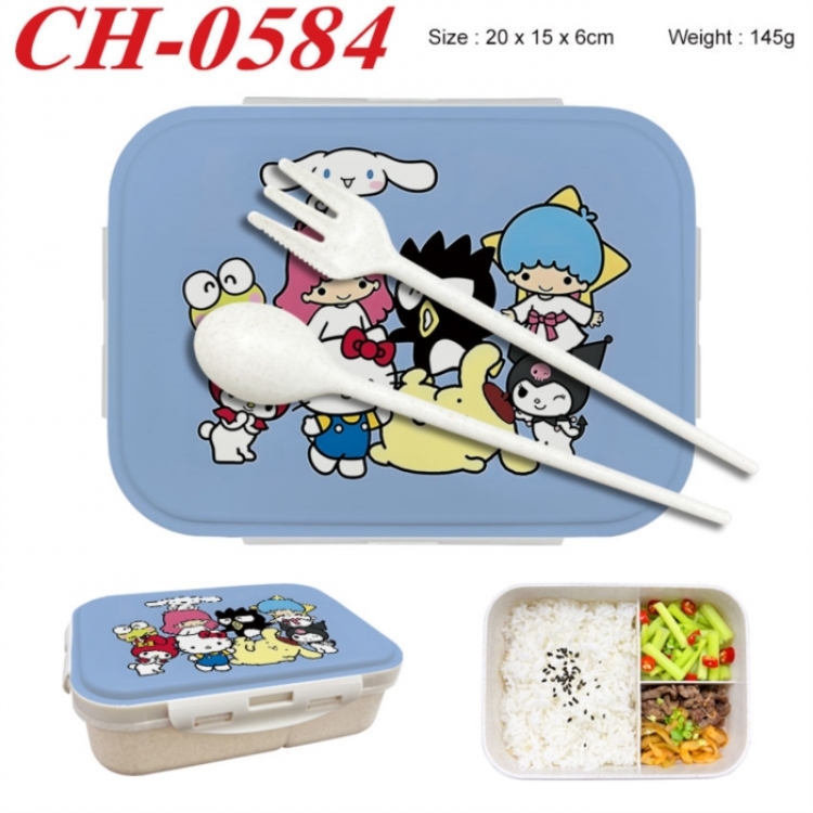 Sanrio Anime themed UV printed student lunch box 20x15x6cm 145g