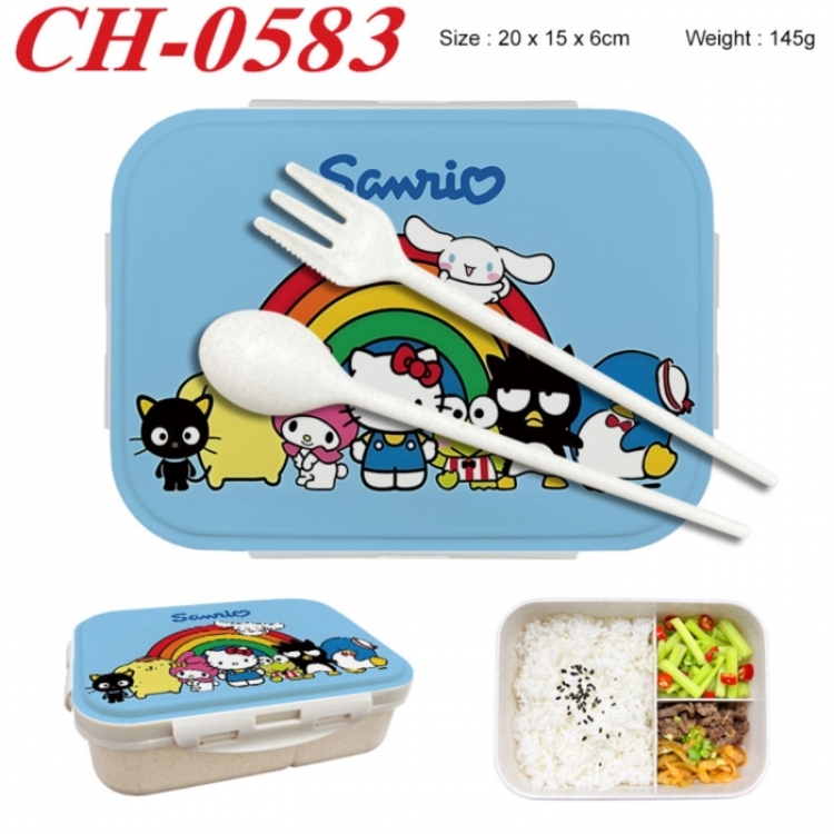 Sanrio Anime themed UV printed student lunch box 20x15x6cm 145g