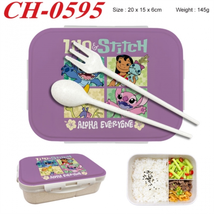 Lilo & Stitch Anime themed UV printed student lunch box 20x15x6cm 145g
