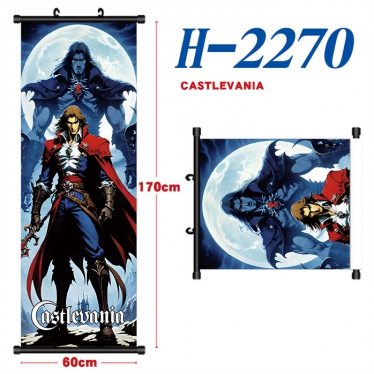 CASTLEVANIA Black plastic rod cloth hanging canvas painting Wall Scroll 60x170cm