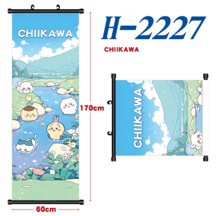  Chiikawa Black plastic rod cloth hanging canvas painting Wall Scroll 60x170cm