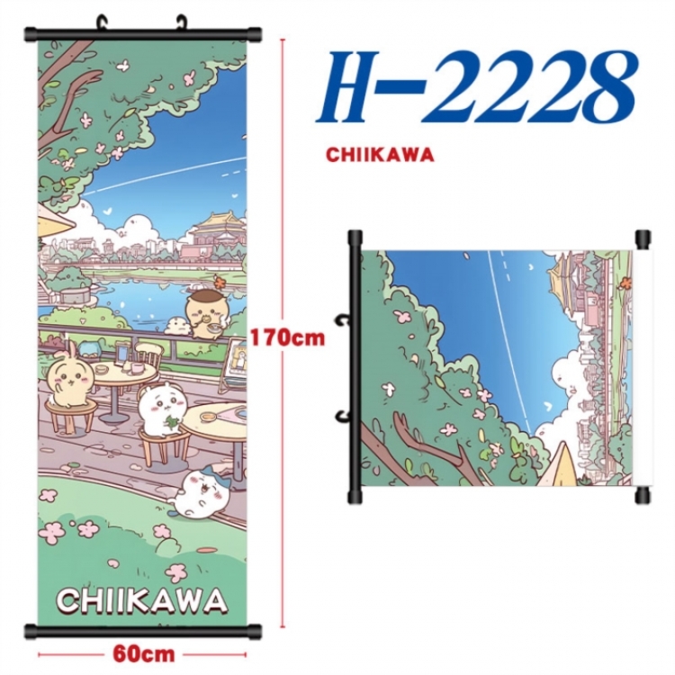  Chiikawa Black plastic rod cloth hanging canvas painting Wall Scroll 60x170cm