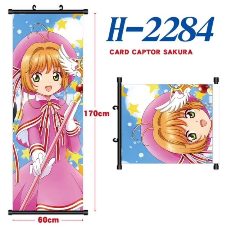 Card Captor Sakura Black plastic rod cloth hanging canvas painting Wall Scroll 60x170cm