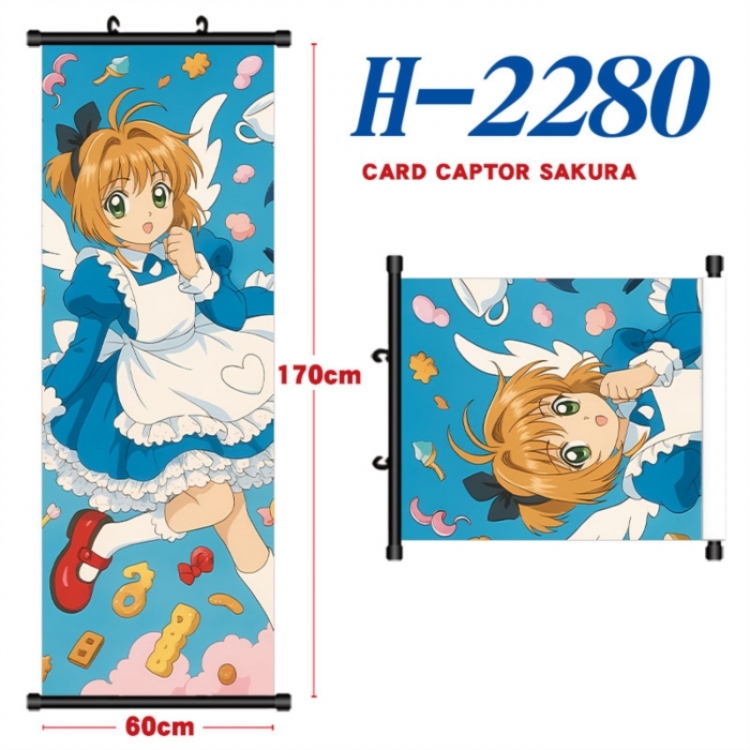 Card Captor Sakura Black plastic rod cloth hanging canvas painting Wall Scroll 60x170cm