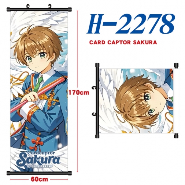 Card Captor Sakura Black plastic rod cloth hanging canvas painting Wall Scroll 60x170cm