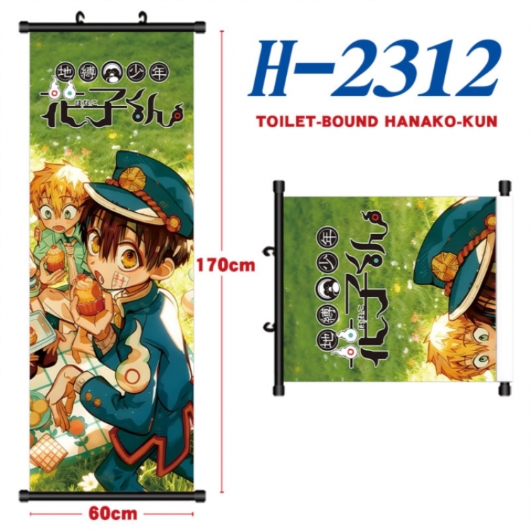Toilet-bound Hanako-kun Black plastic rod cloth hanging canvas painting Wall Scroll 60x170cm