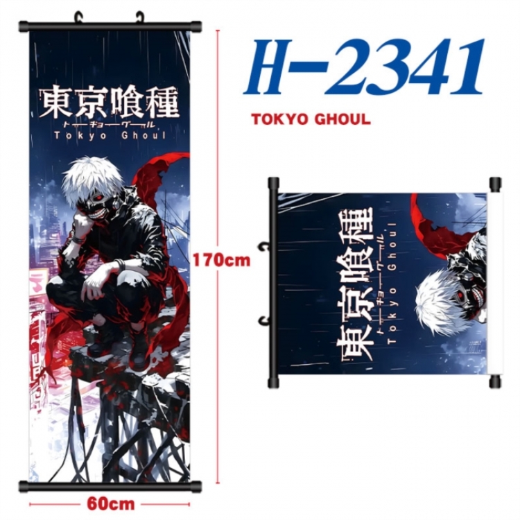 Tokyo Ghoul Black plastic rod cloth hanging canvas painting Wall Scroll 60x170cm