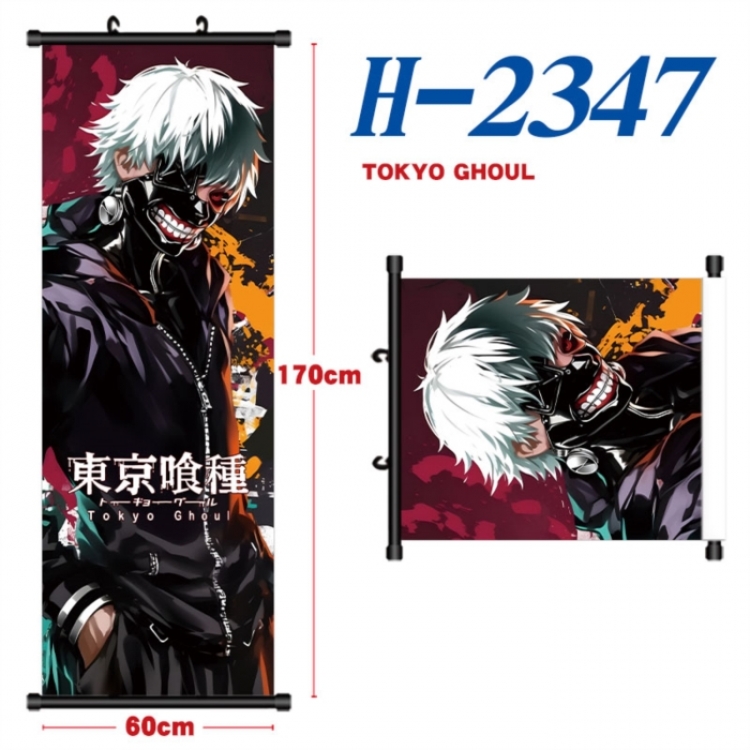 Tokyo Ghoul Black plastic rod cloth hanging canvas painting Wall Scroll 60x170cm