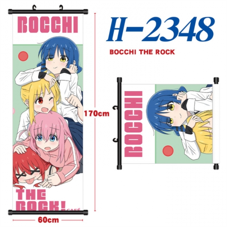 BOCCHI THE ROCK! Black plastic rod cloth hanging canvas painting Wall Scroll 60x170cm
