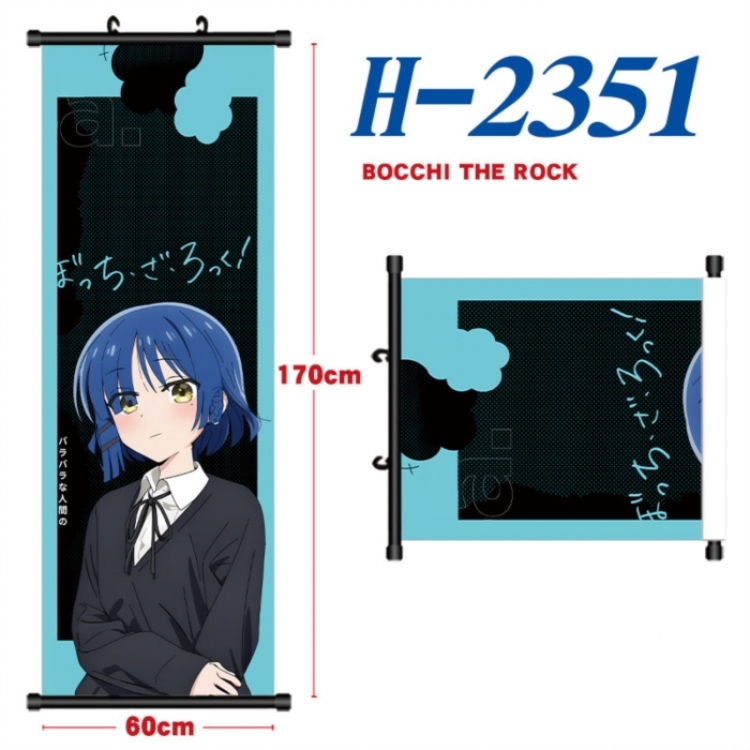 BOCCHI THE ROCK! Black plastic rod cloth hanging canvas painting Wall Scroll 60x170cm