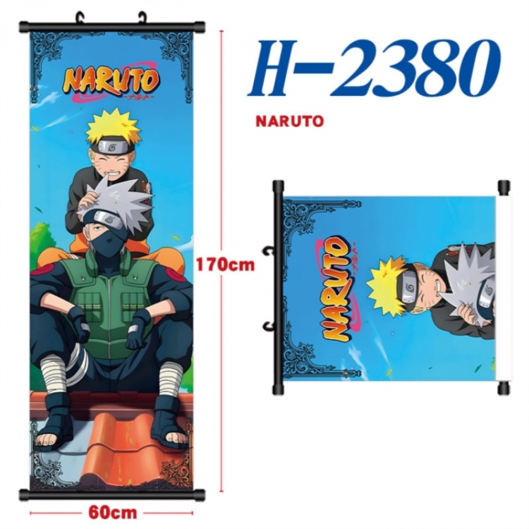 Naruto Black plastic rod cloth hanging canvas painting Wall Scroll 60x170cm