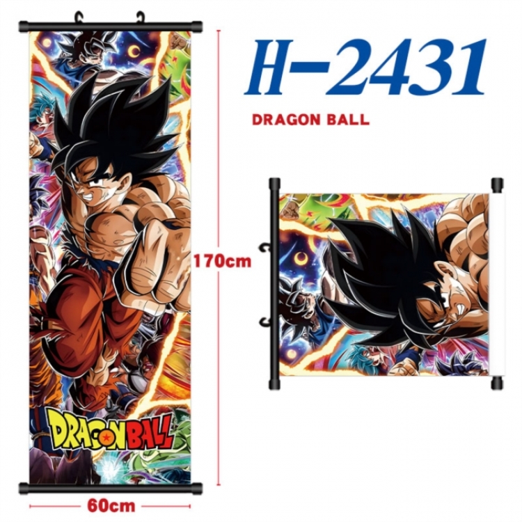 DRAGON BALL Black plastic rod cloth hanging canvas painting Wall Scroll 60x170cm