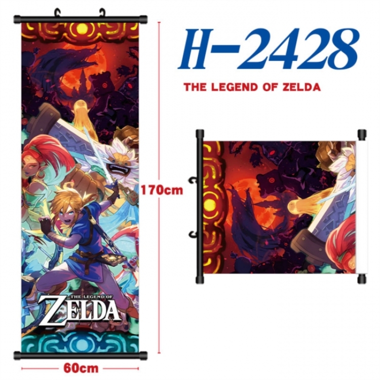 The Legend of Zelda Black plastic rod cloth hanging canvas painting Wall Scroll 60x170cm