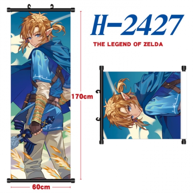 The Legend of Zelda Black plastic rod cloth hanging canvas painting Wall Scroll 60x170cm