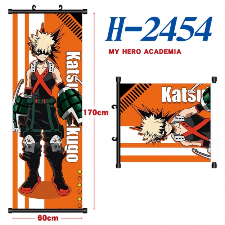 My Hero Academia Black plastic rod cloth hanging canvas painting Wall Scroll 60x170cm