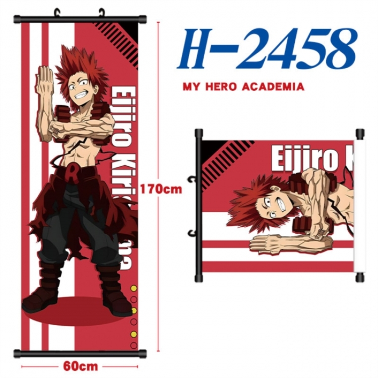 My Hero Academia Black plastic rod cloth hanging canvas painting Wall Scroll 60x170cm