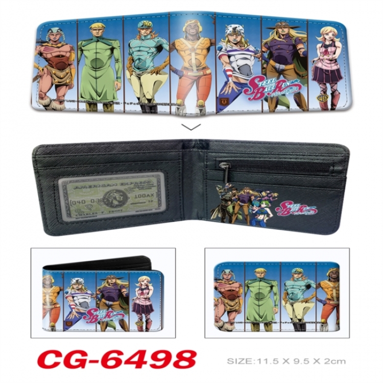 JoJos Bizarre Adventure 3D concave convex two fold short card wallet 11X9.5X2cm 65G