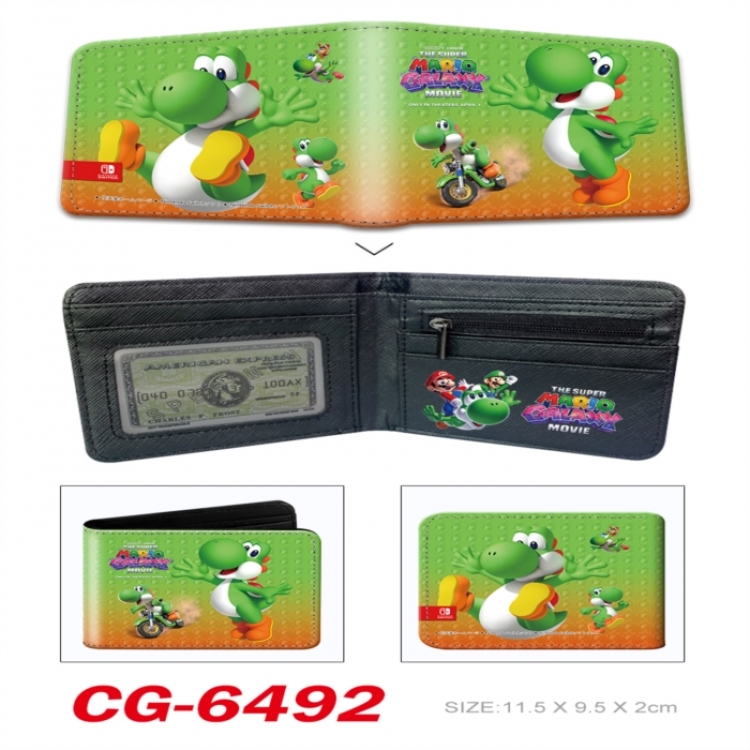 Super Mario 3D concave convex two fold short card wallet 11X9.5X2cm 65G
