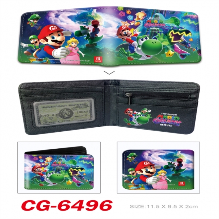 Super Mario 3D concave convex two fold short card wallet 11X9.5X2cm 65G