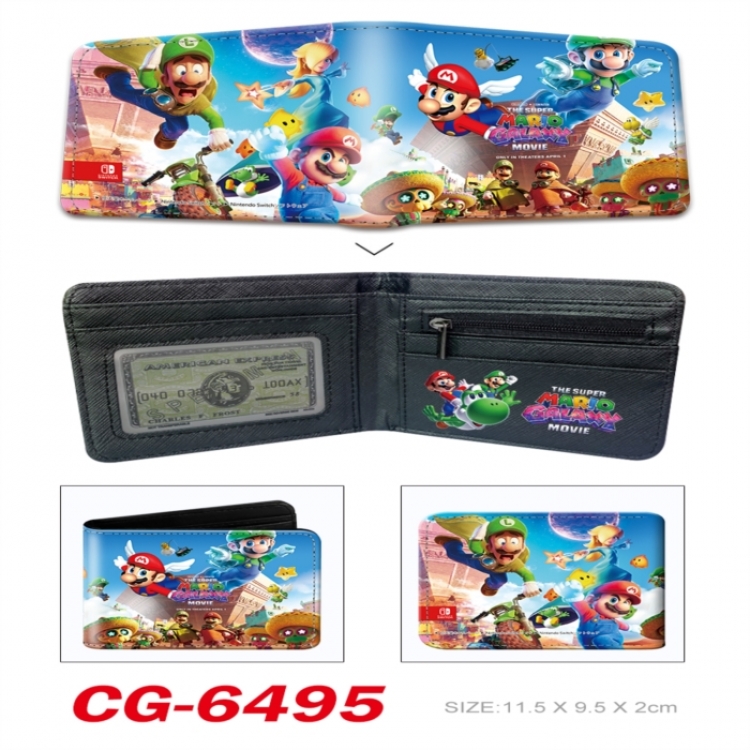 Super Mario 3D concave convex two fold short card wallet 11X9.5X2cm 65G