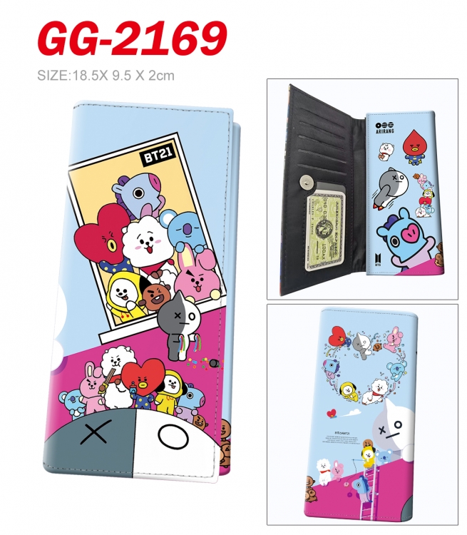 BTS Anime wallet long wallet buckle storage bag 18.5x9.5x2CM 100g