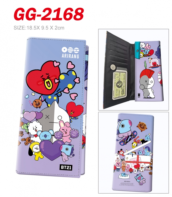 BTS Anime wallet long wallet buckle storage bag 18.5x9.5x2CM 100g
