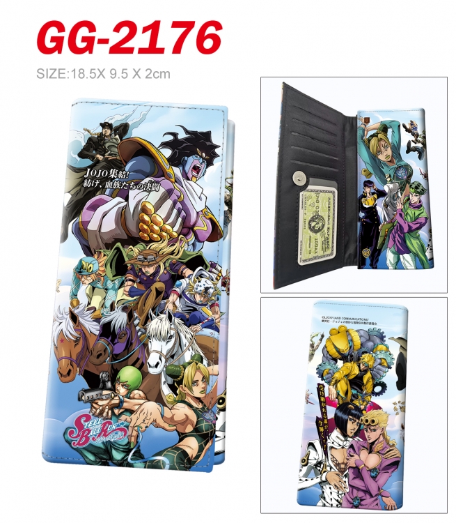 JoJos Bizarre Adventure Anime wallet long wallet buckle storage bag 18.5x9.5x2CM 100g