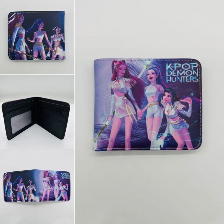 K-Pop Demon Hunters Full color Two fold short card case wallet 11X9.5CM