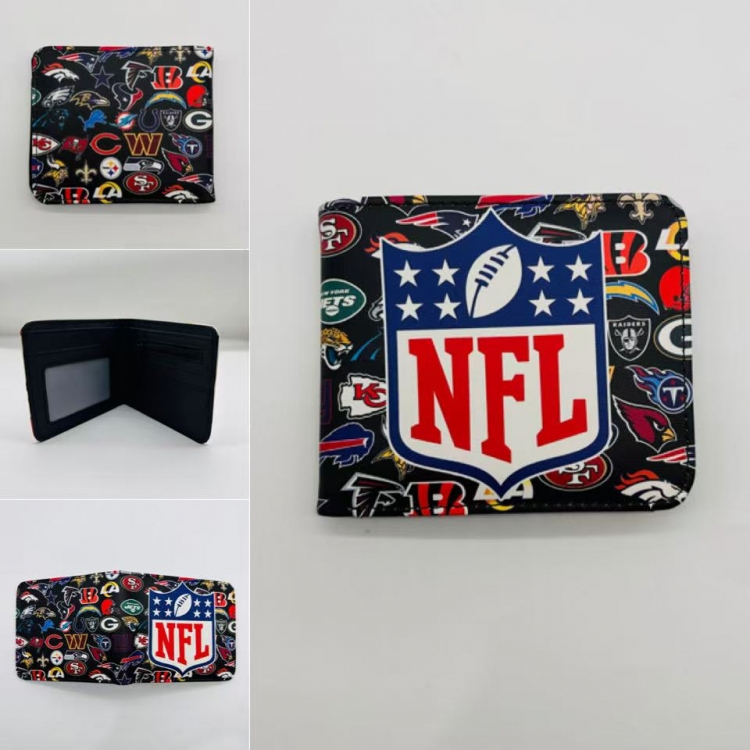 American football Full color Two fold short card case wallet 11X9.5CM