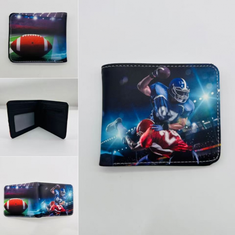 American football Full color Two fold short card case wallet 11X9.5CM