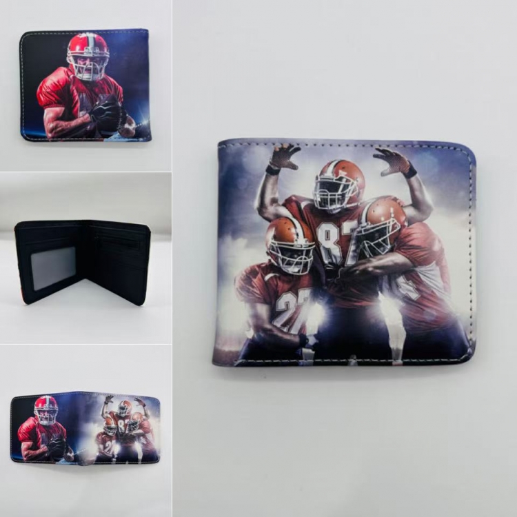 American football Full color Two fold short card case wallet 11X9.5CM