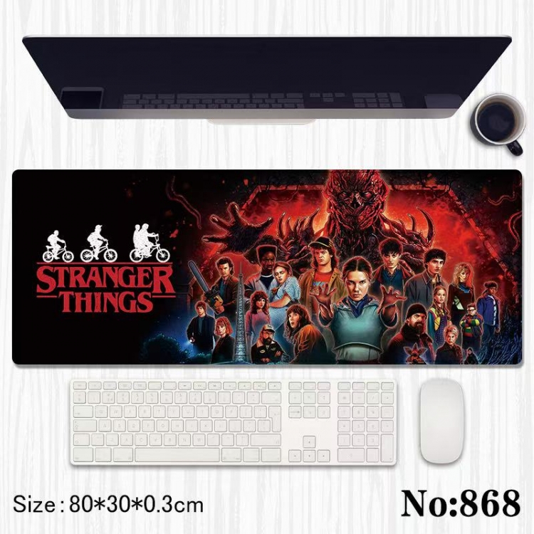Stranger Things Anime peripheral computer mouse pad office desk pad multifunctional pad 80X30X0.3cm