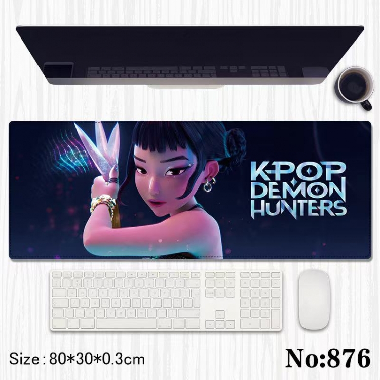 K-Pop Demon Hunters  Anime peripheral computer mouse pad office desk pad multifunctional pad 80X30X0.3cm