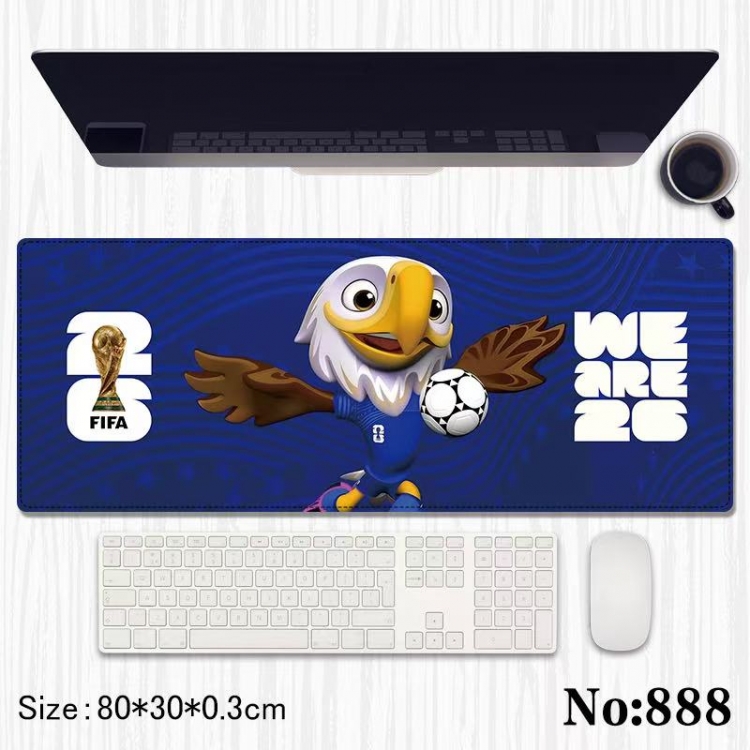 World Cup Anime peripheral computer mouse pad office desk pad multifunctional pad 80X30X0.3cm