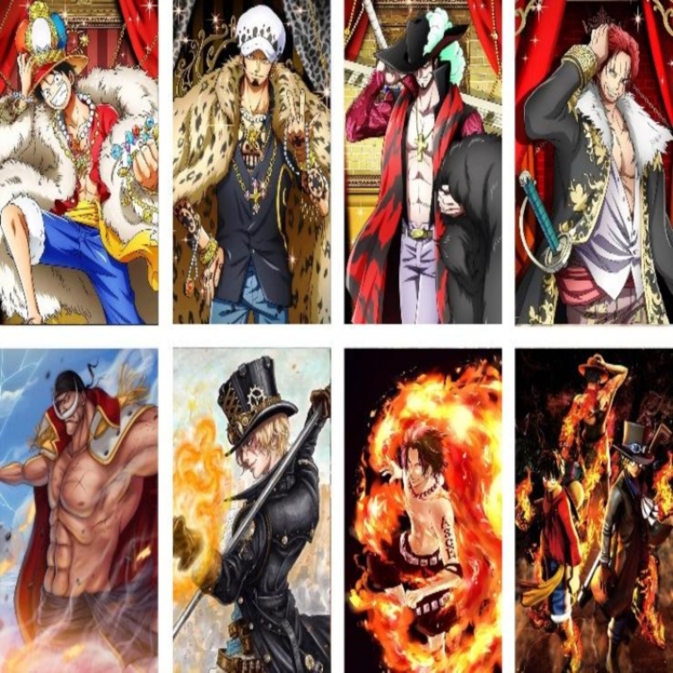 One Piece Embossed poster 8 pcs a set 42X29CM price for 5 sets 