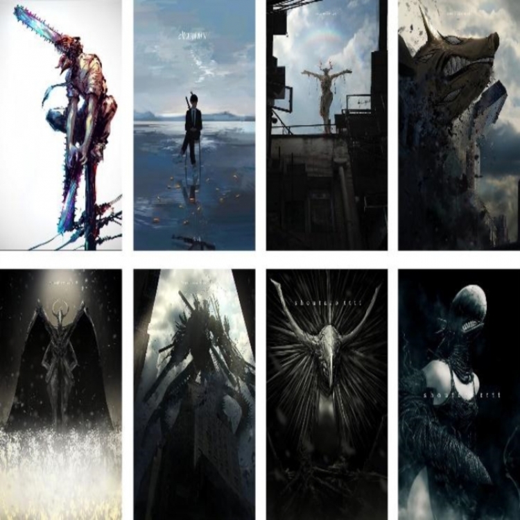 Chainsaw Man Embossed poster 8 pcs a set 42X29CM price for 5 sets 