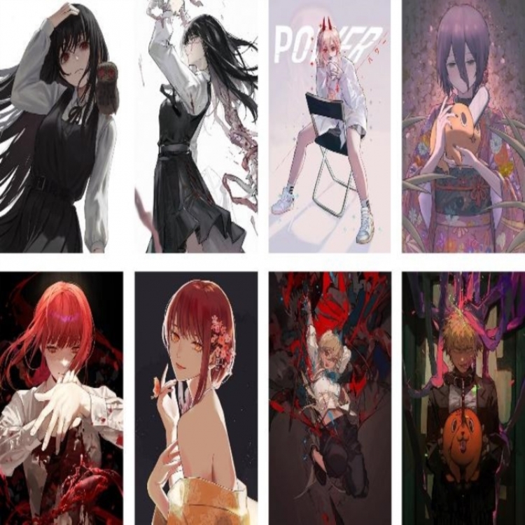 Chainsaw Man Embossed poster 8 pcs a set 42X29CM price for 5 sets 