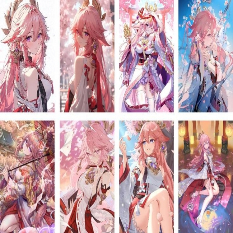 Genshin Impact Embossed poster 8 pcs a set 42X29CM price for 5 sets 