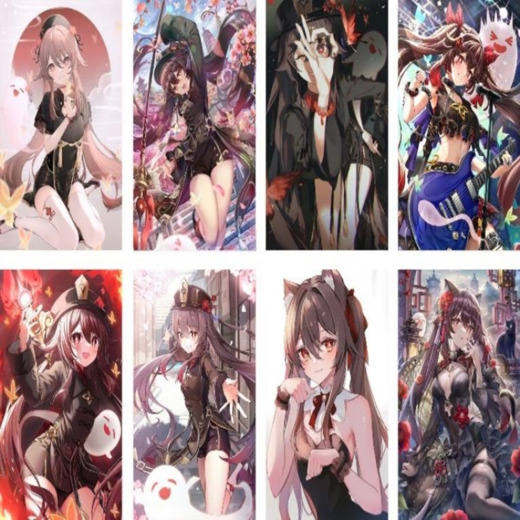 Genshin Impact Embossed poster 8 pcs a set 42X29CM price for 5 sets 