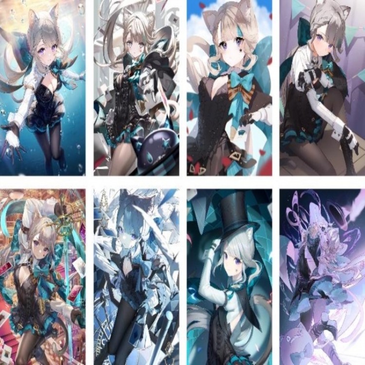 Genshin Impact Embossed poster 8 pcs a set 42X29CM price for 5 sets 