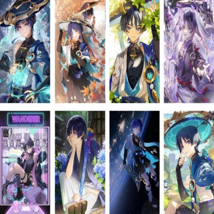 Genshin Impact Embossed poster 8 pcs a set 42X29CM price for 5 sets 