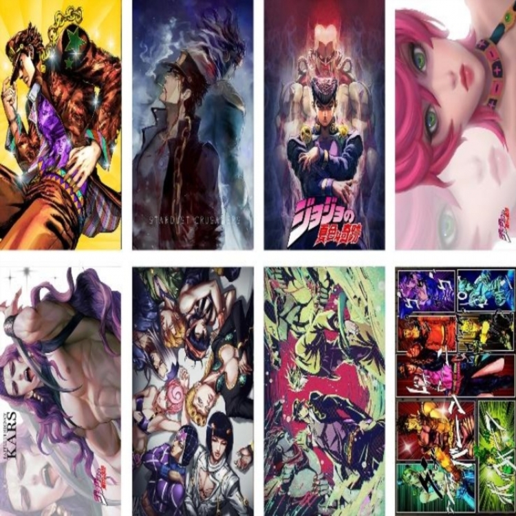 JoJos Bizarre Adventure Embossed poster 8 pcs a set 42X29CM price for 5 sets 