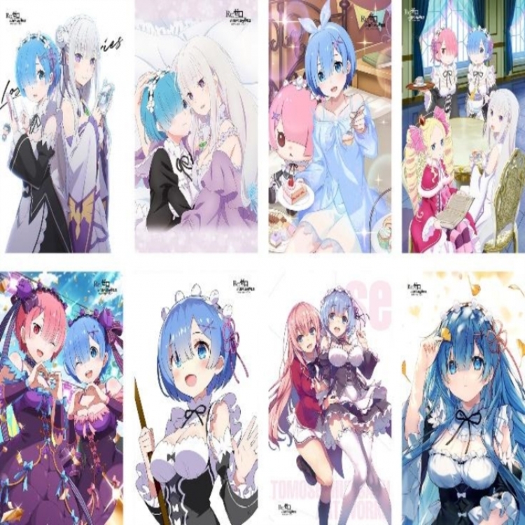 Re:Zero kara Hajimeru Isekai Seikatsu Embossed poster 8 pcs a set 42X29CM price for 5 sets 